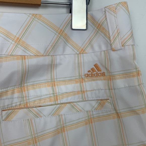 Adidas Climalite Plaid Golf Shorts Yellow White Sz 10  Performance golf shorts f - Picture 5 of 9